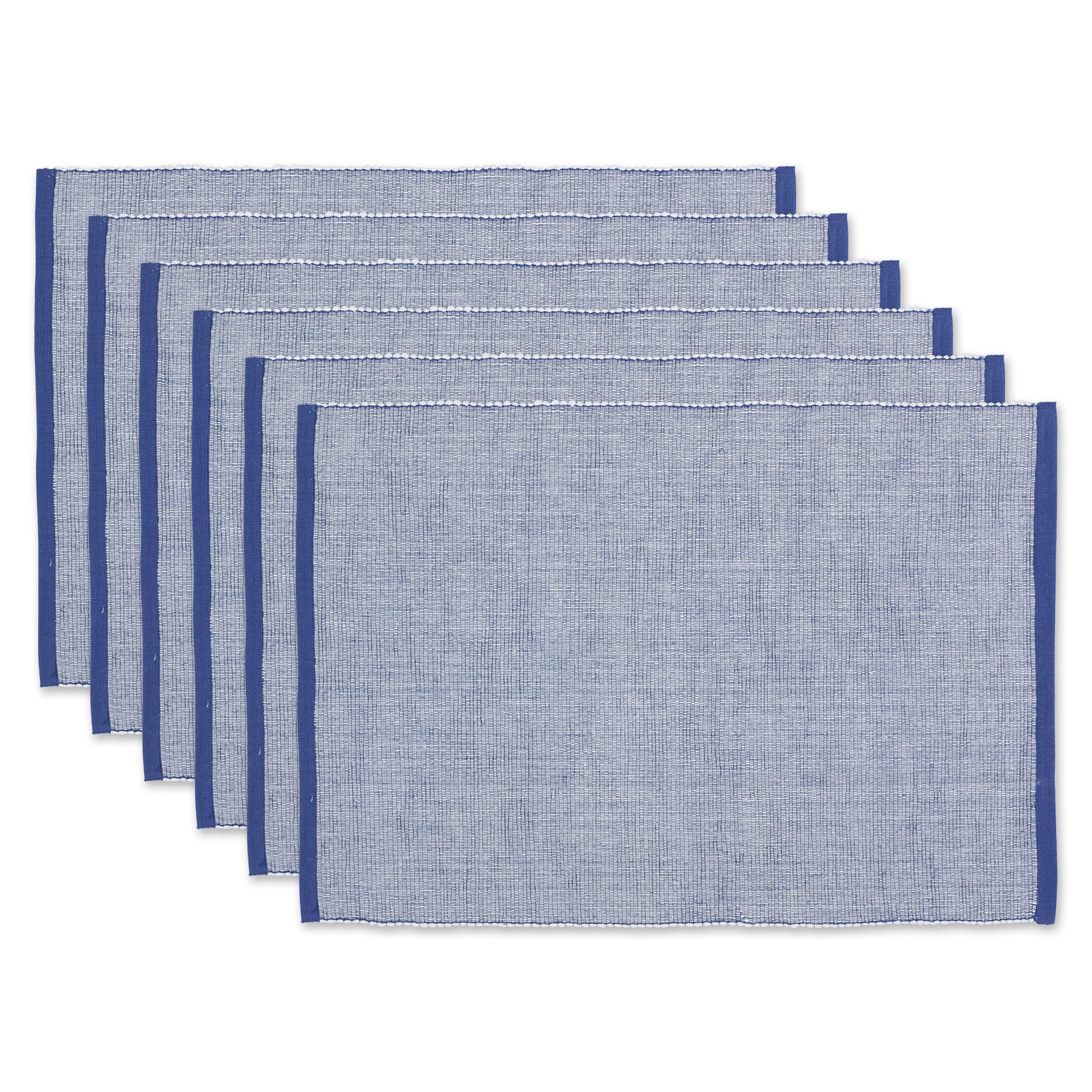 Design Imports French Blue Eco-Friendly Chambray Fine Ribbed Placemat Set/6