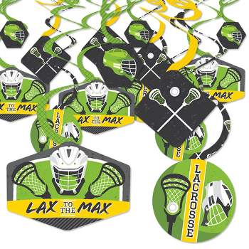 Big Dot of Happiness Lax to the Max Lacrosse Party Hanging Decor Party Decoration Swirls Set of 40