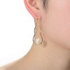 Guili Stylish Sterling Silver Gold Plated Earrings with elongated dangling Freshwater Pearls, providing a unique and elegant design. - 3 of 3