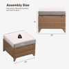 Buenhomino Patio Wicker Ottomans Set of 2, Multipurpose Outdoor Ottomans for Patio, Additional Seating, Footrest, Side Table, Removable Cushions - 4 of 4
