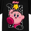 Kirby Character with Stars Pattern Men's Black Graphic Tee - 2 of 3