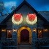 Hooseng Pre-Lit Christmas Lighted Wreath Display Decor, 35" Xmas Wreath with Bow and 90 LED Lights, Holiday Festival Vacation Decoration - 4 of 4