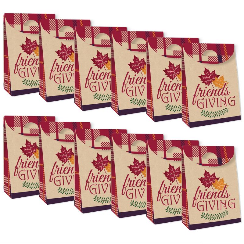 Big Dot of Happiness Friends Thanksgiving Feast - Friendsgiving Gift Favor Bags - Party Goodie Boxes - Set of 12, 6 of 10