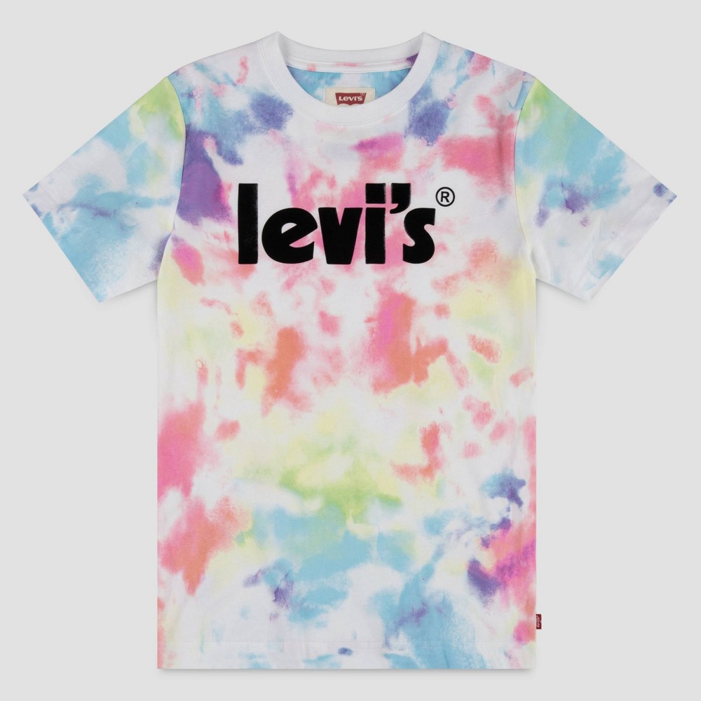 Levi's Boys' Tie-Dye Logo Short Sleeve T-Shirt - Red/Blue 14-16