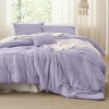 Bedsure | 3/4 Pcs Pinch Pleat Bed Solid Comforter &  Pillowcases Bedding Set - 2 of 4