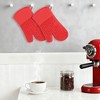 REGALWOVEN Silicone Thick Cotton Lining Heat Resistant Oven Mitts 12.8 x 7.5 Inch Set of 2 - 3 of 4
