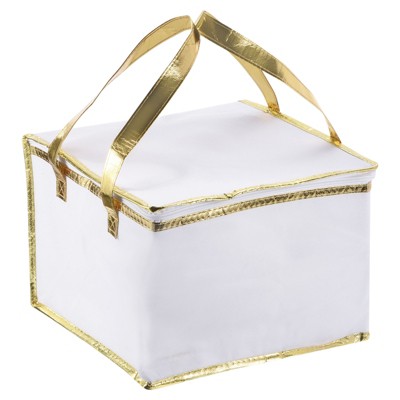 Unique Bargains Non-woven Fabric Thermal Insulated Durable Food Tote White 1 Pc