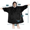 PAVILIA Wearable Blanket Hoodie Adults, Faux Shearling Cozy Oversized Hooded Sweatshirt, Warm Fleece Two Pockets - 4 of 4