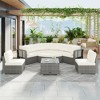 Modular Rattan Patio Sectional Set with Daybed & Storage Table - Weather-Resistant Outdoor Sofa for Pool, Garden & Backyard - 2 of 4