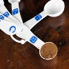 Chef Craft EZ-Read Large Print Plastic 6 Piece Measuring Spoon Set, 1/8 tsp, 1/4 tsp, 1/2 tsp, 1 tsp, 1/2 tbsp, 1 tbsp, White with Blue - 2 of 3