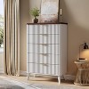 Fluted Dresser for Bedroom with 5 Deep Drawers, Tall Chest of Drawers, Curved Profile Design, Modern Wooden Dresser, for Living Room, Hallway - 3 of 4