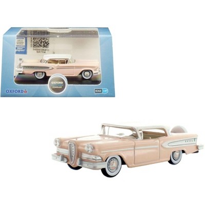 1958 Edsel Citation Chalk Pink with Frost White Top 1/87 (HO) Scale Diecast Model Car by Oxford Diecast