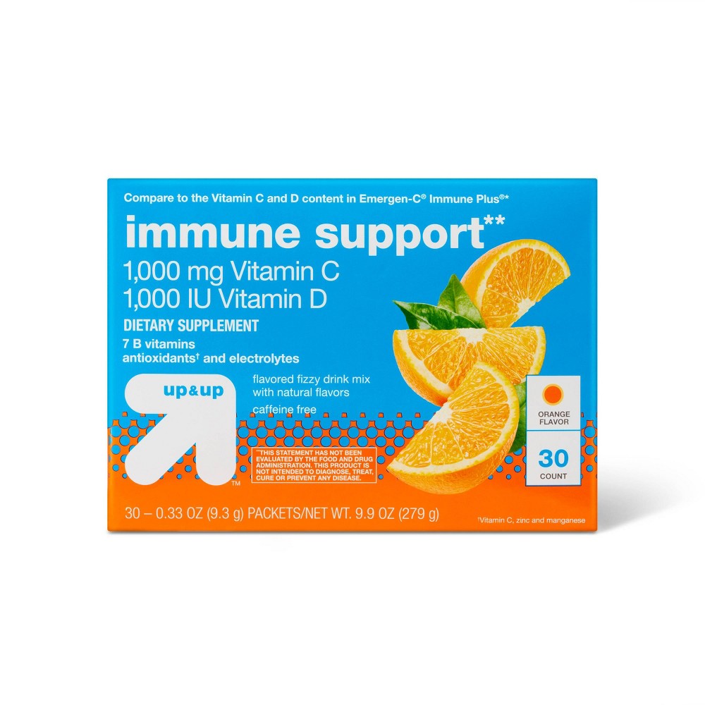 Photos - Vitamins & Minerals Vitamin C + D Immune Support Powder - Orange - 30ct - up & up™