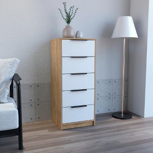 42'' H Wood Vertical dressers with Five Drawers, Modern Design, and Compact Space Storage - 1 of 4