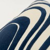 14"x26" Oversized Striped Design Lumbar Throw Pillow Cover Dark Blue - Rizzy Home: Cotton, Woven, Zipper Closure, Pet Friendly - 3 of 4