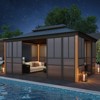 EROMMY 16 Ft. W X 12 Ft. D Outdoor Hardtop Gazebo, Double Top Galvanized Steel Roof Aluminum Sunroom - 2 of 4