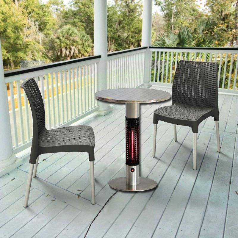 Infrared Electric Bistro Table Outdoor Heater - Silver - EnerG+, 3 of 7