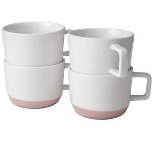 Libbey Austin 17.5 ounce Large Porcelain Coffee Mug, Set of 4, Himalayan Salt Pink - 1 of 4