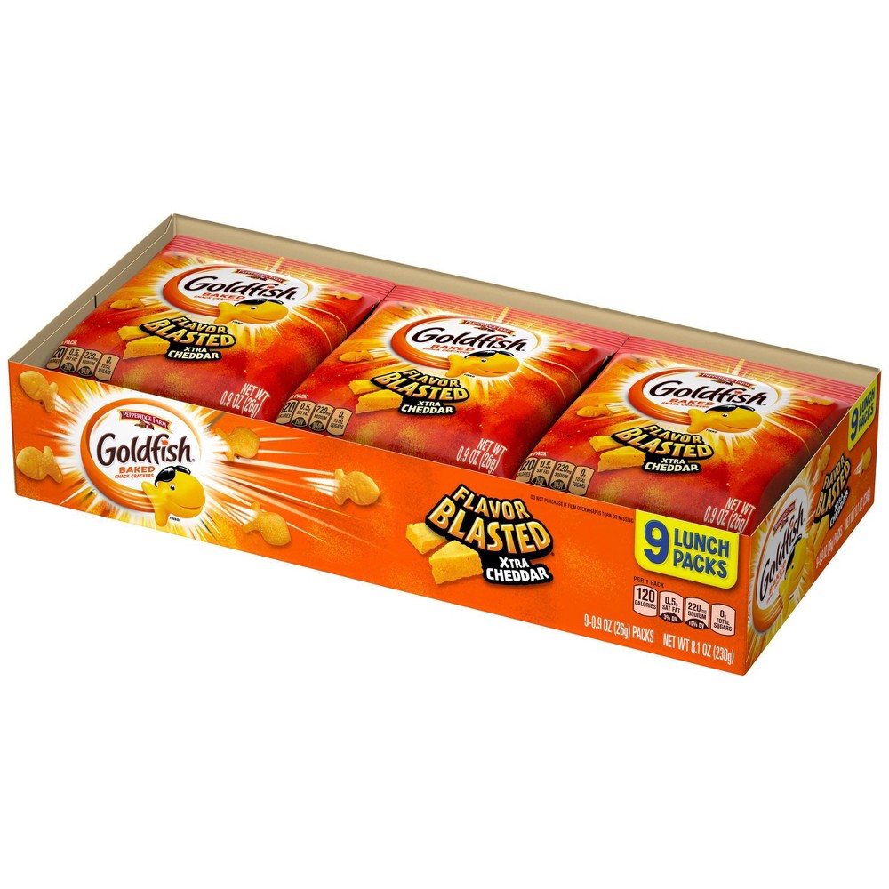 UPC 014100096542 product image for Goldfish Flavor Blasted Xtra Cheddar Crackers Multipack Tray - 8.1oz - Pepperidg | upcitemdb.com