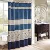 PAGED 72x72 Inch Faux Silk Shower Curtain with Floral Embroidery Design,Shower Curtains for Bathroom - 2 of 4