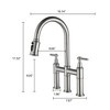Detachable Spray Head Bridge Style Kitchen Faucet, Spot-Free - 3 of 4