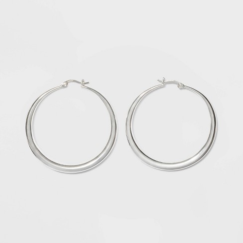 Sterling Silver Hoop Earring - Silver : Target