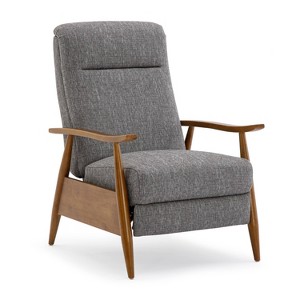 Comfort Pointe Terni Press-Back Recliner Ashen Gray: Stain-Resistant, Chestnut Wood Legs, Foam Fill - 1 of 4