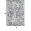 Washable Rug 8x10 for Living Room Indoor Modern Grey Floral Rug Soft Thin Farmhouse Floor Carpet - 4 of 4