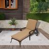 CLIHOME Cast Aluminum Outdoor Adjustable Chaise Lounge Lawn Chair with Removable Cushion - 2 of 4