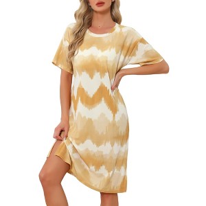 summer short night dress summer womens short sleeve thin night dress button floral