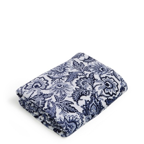 Vera Bradley Women's Fleece Plush Throw Blanket King Java Navy & White ...