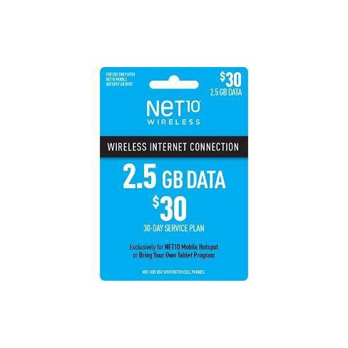 Net10 $30 Mobile Hotspot (2.5gb) Data Plan - (email Delivery) : Target