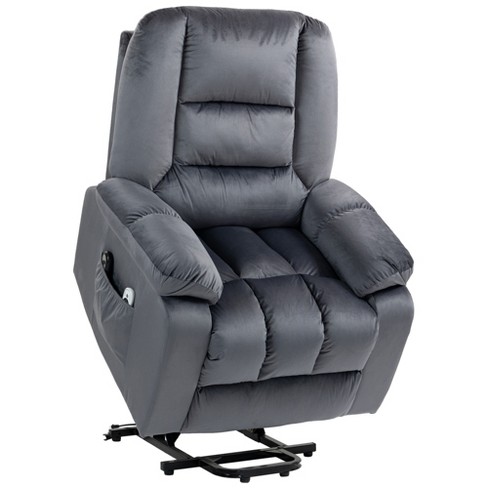 HOMCOM Power Lift Brown Leather Recliner Chair with Remote Control