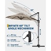 10FT Sepia Cantilever Umbrella with Base Round Top Patio Umbrella Sun Shade Windproof Offset Umbrella with 360-Degree Rotation - 4 of 4
