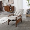 Beig Wood Frame Armchair, Modern Accent Chair Lounge Chair for Living Room - 4 of 4