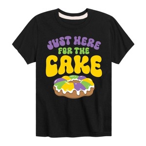 Boys' - Instant Message - Mardi Gras Here For The Cake Short Sleeve Graphic T-Shirt - 1 of 4