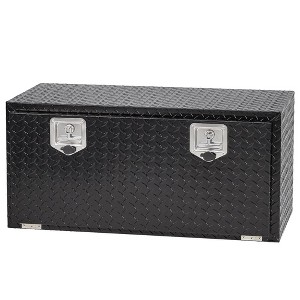 Heavy Duty Aluminum Diamond Plate Truck Toolbox with Sliding Shelf, Waterproof Truck Storage Organizer Chest for Pick Up Truck Bed - 1 of 4
