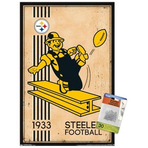 Trends International NFL Pittsburgh Steelers - Retro Logo 14 Unframed Wall Poster Prints - 1 of 4