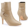 BLISSFUL STEP Pointed Toe with Buckle Dressy Stiletto Heel Ankle Boots for Women - 2 of 4