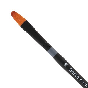 Creative Mark Beste Golden Taklon Filbert #0 Artist Brush, Professional Watercolor Brushes, For Acrylic Painting, Short Handle, Sharp Edges, Hand-Tied - 1 of 4