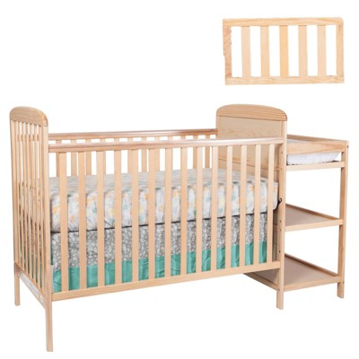 Suite Bebe Ramsey Crib and Changer Combo with Guard Rail/Stabilizer Bar - Natural