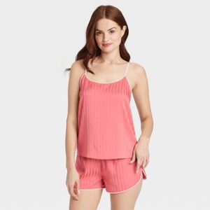 Women's Luxury Collection Shadow Striped Satin Pajama Cami Top - Auden™ - 1 of 4