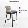 PURPLE LEAF Patio Sunbrella Bar Stools Set of 2 Handwoven Wicker Bar Height Stool Modern Aluminum Outdoor Wicker Barstools with Back and Cushion - 4 of 4