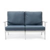 Leisuremod Walbrooke Modern Loveseat with White Aluminum Frame and Removable Cushions - 3 of 4