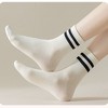 Anna-Kaci 3 Pairs Women's Crew Socks in Cotton Blend Ribbed Cuff Assorted Stripes Dots Letter Graphic Print Design - 3 of 4