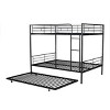 Streamdale Full Over Full Metal Bunk Bed with Trundle, Black - 4 of 4