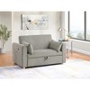 Vynxaria Convertible Sleeper Loveseat  USB Port (Left Arm), Magazine Pockets, 2 Throw Pillows, Full Foam Seating, 72.5"x43.5" - 4 of 4
