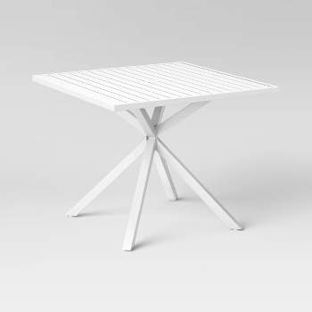 Seabury Steel 4 Person Square Patio Dining Table, Outdoor Furniture - White - Threshold™