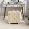 CAVINAS Dice-Shaped Velvet Upholstered Ottoman, Soft Foot Stool, Dressing Makeup Chair, Comfortable Seat for Living Room, Bedroom, Entrance - 3 of 4
