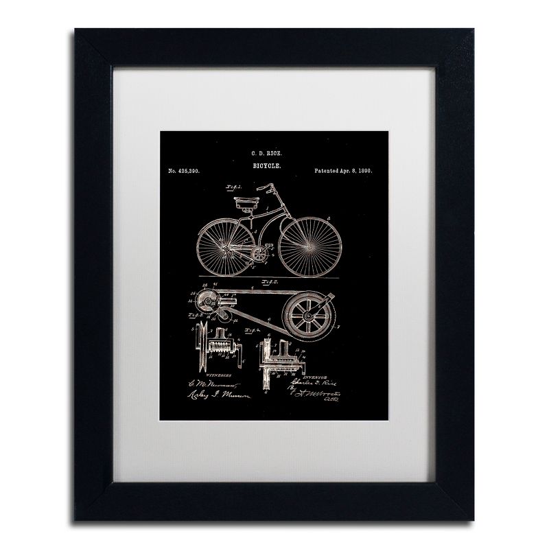 Trademark Fine Art -Claire Doherty 'Bicycle Patent 1890 Black' Matted Framed Art, 2 of 5